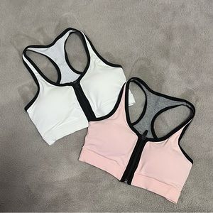 Small Pink and White Sports Bra Set